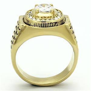 CJG1372 Wholesale Men's Gold Plated Stainless Steel Square Ring
