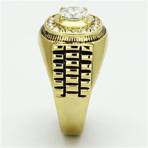 CJG1372 Wholesale Men&#39;s Gold Plated Stainless Steel Square Ring