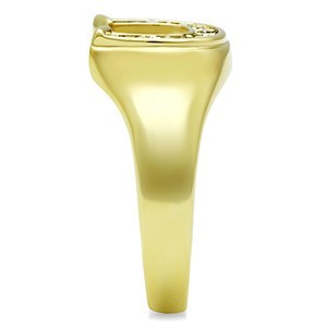 CJG1405 Wholesale Gold Plated Stainless Steel Channeled CZ Horseshoe Ring