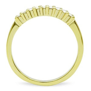 CJG1446 Wholesale Channeled Crystal Gold Plated Stainless Steel Ring