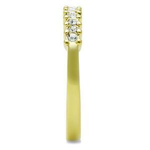 CJG1446 Wholesale Channeled Crystal Gold Plated Stainless Steel Ring