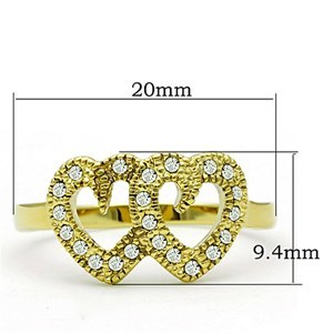 CJG1451 Wholesale Dual Heart Gold Plated Stainless Steel Ring