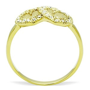 CJG1451 Wholesale Dual Heart Gold Plated Stainless Steel Ring