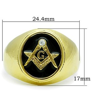 CJG1454 Wholesale Gold Plated Stainless Steel Masonic Ring