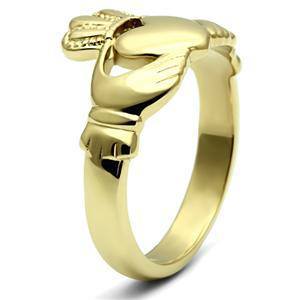 CJG1477 Wholesale IP Gold Stainless Steel Claddagh Ring