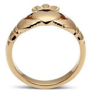 CJG1478 Wholesale IP Rose Gold Stainless Steel Claddagh Ring