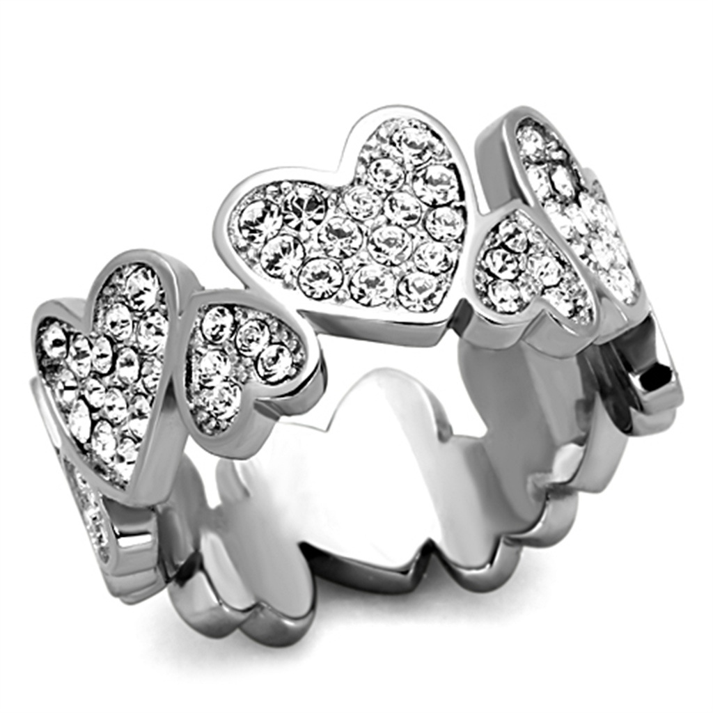 CJG2056 Stainless Steel Top Grade Crystal Ring