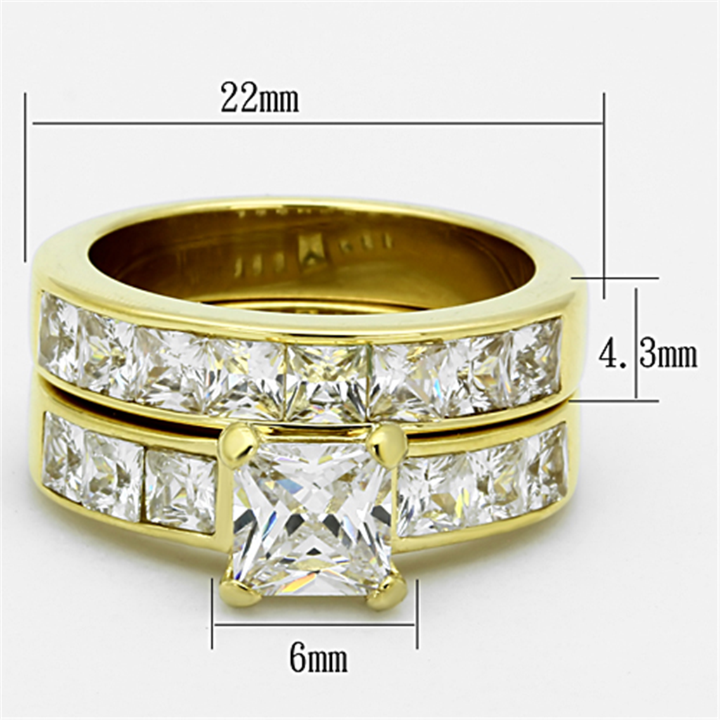 CJG2440 Stainless Steel AAA Grade CZ Ring