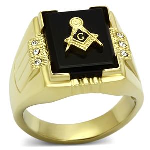 CJG2494 Stainless Steel  AGATE  Masonic Ring