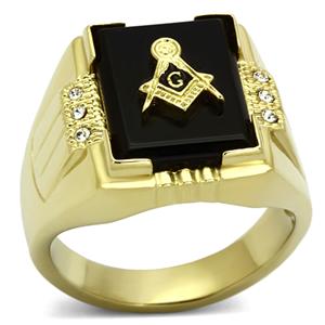 CJG2494 Stainless Steel AGATE Masonic Ring