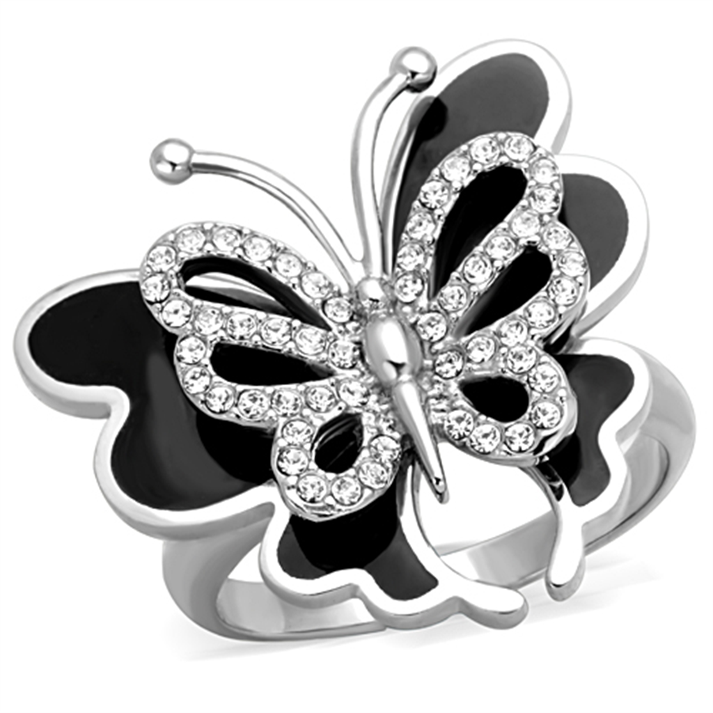 CJG2664 Stainless Steel Top Grade Crystal Ring