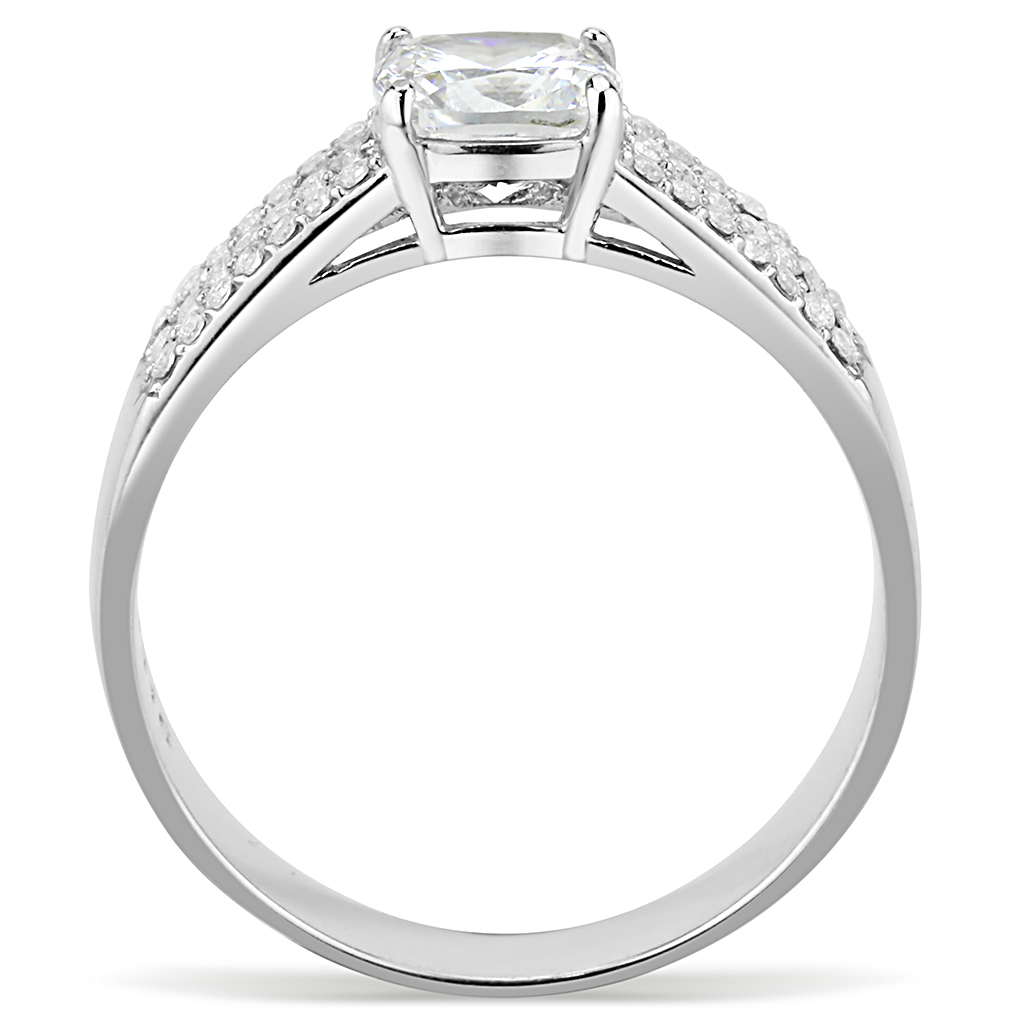 CJ020 Wholesale Women's Stainless Steel Cubic Zirconia Square Cut Engagement Ring