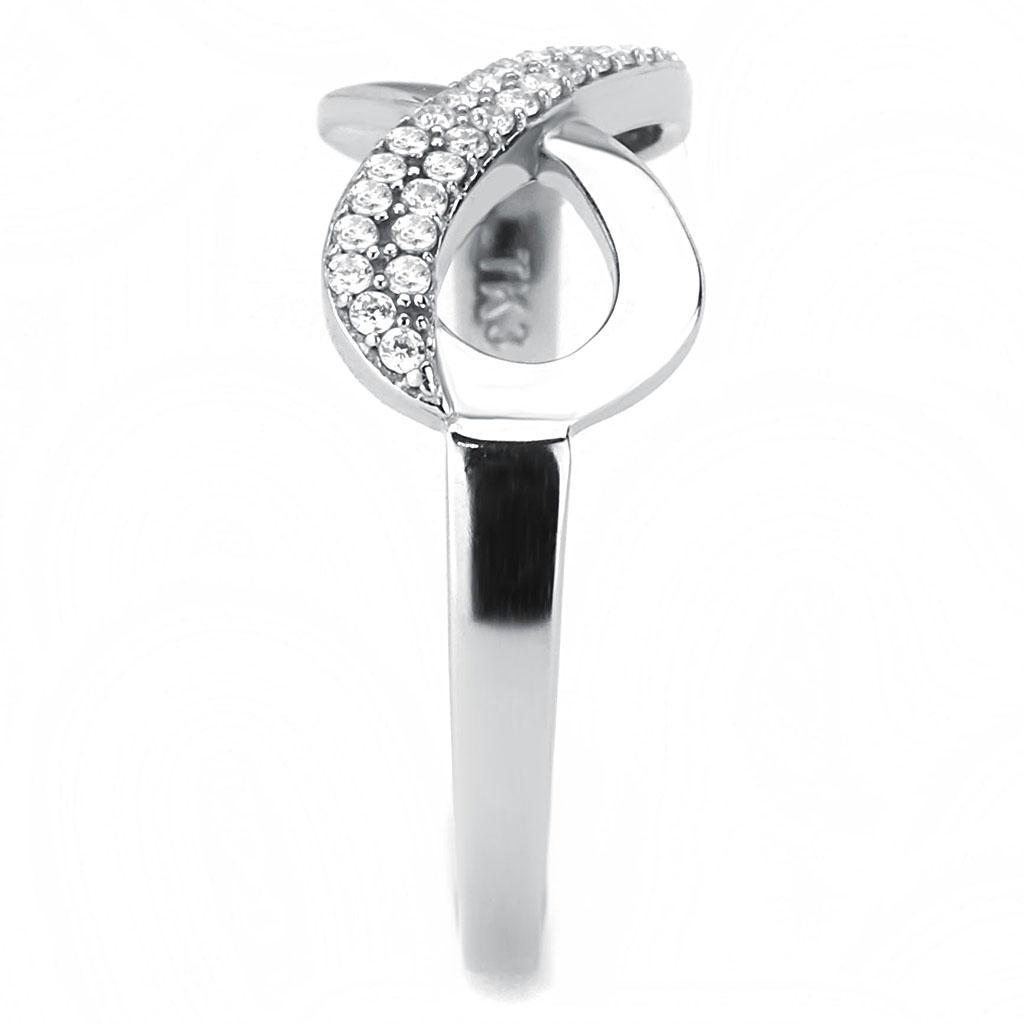 CJ054 Wholesale Women's Stainless Steel Clear AAA Grade CZ Minimal Infinity Ring