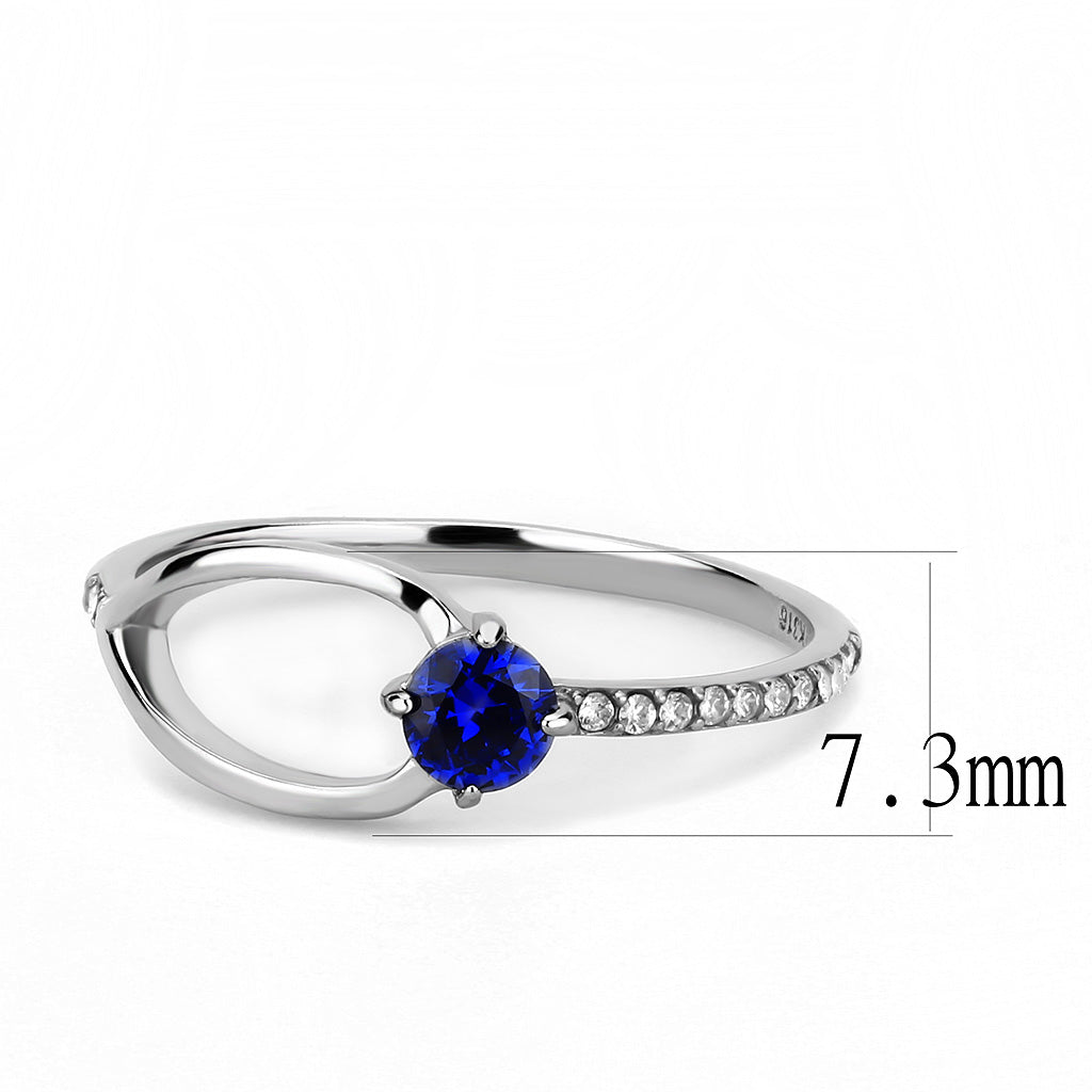 CJ121 Wholesale Women&#39;s Stainless Steel AAA Grade Cubic Zirconia London Blue Minimal Ring