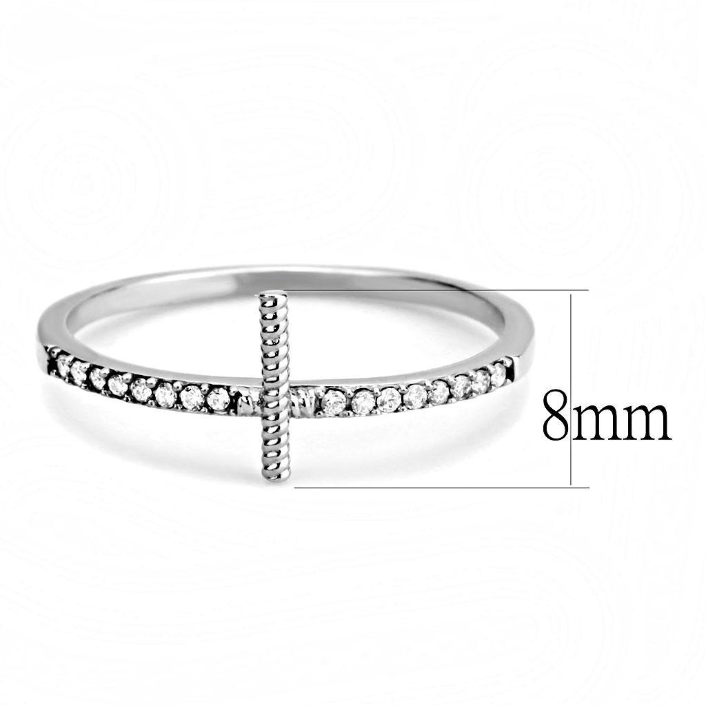 CJ161 Wholesale Women's Stainless Steel Minimal Cross Ring