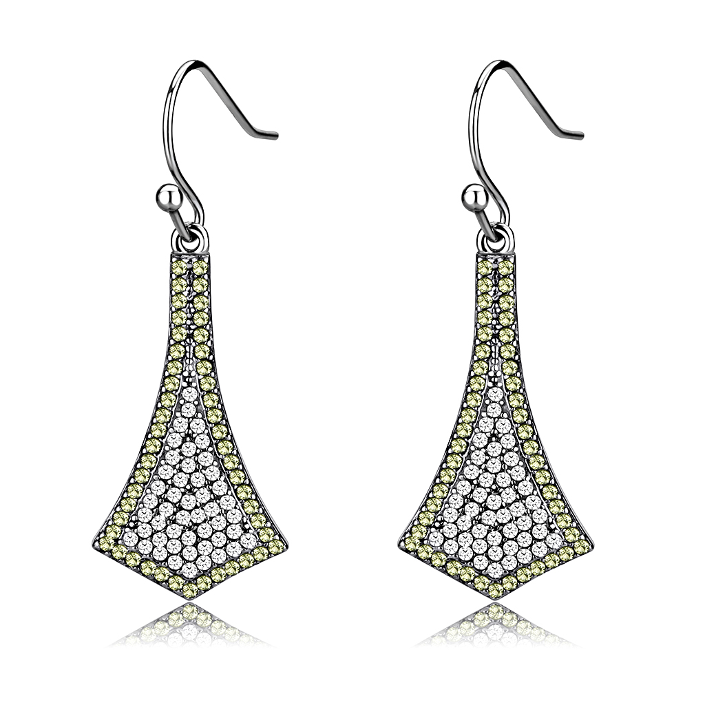 CJ174 Wholesale Women's Stainless Steel AAA Grade CZ Topaz Dangle Earrings