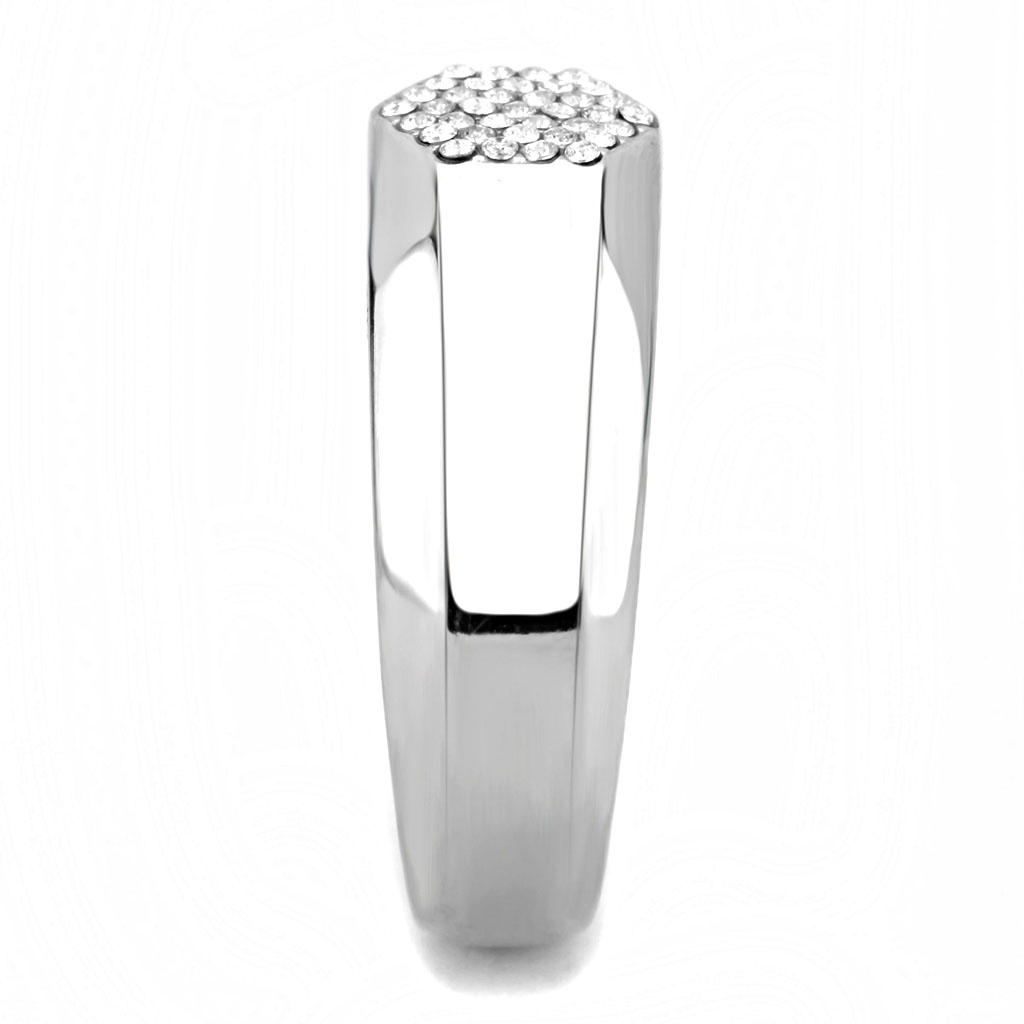 CJ281 Wholesale Men's Stainless Steel AAA Grade CZ Clear Ring