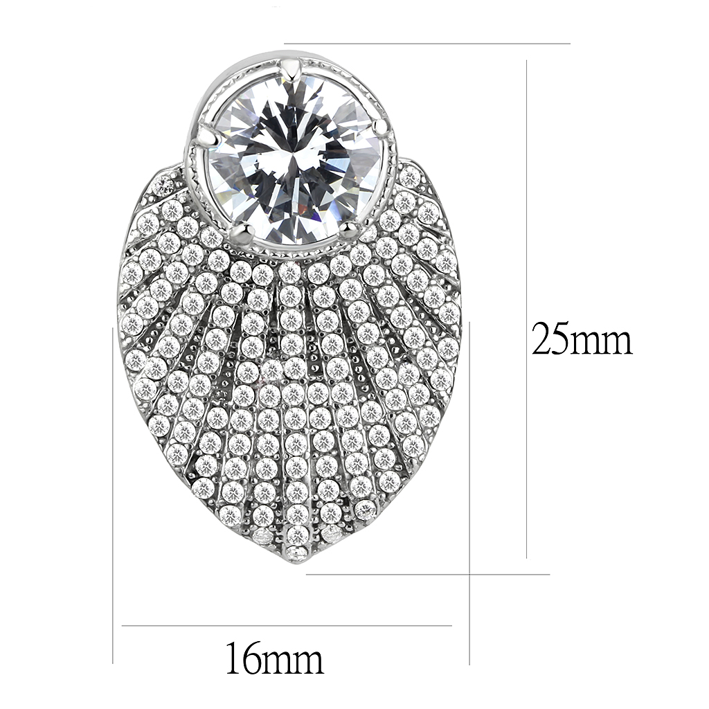 CJ331 Wholesale Women's Stainless Steel AAA Grade CZ Clear Earrings