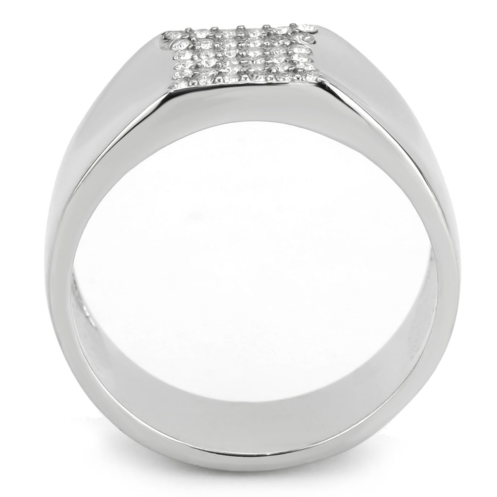 CJ345 Wholesale Men's Stainless Steel AAA Grade CZ Clear Ring