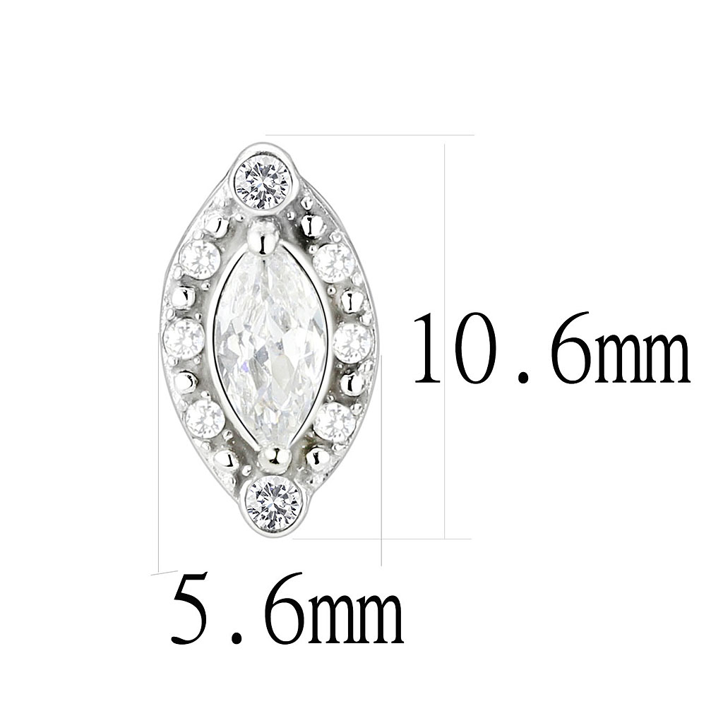 CJ368 Wholesale Women's Stainless Steel AAA Grade CZ Clear Marquise Stud Earrings