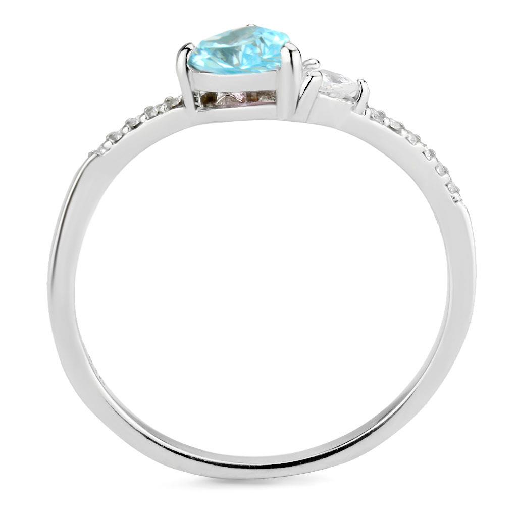 CJ384Q Wholesale Women's Stainless Steel AAA Grade CZ Multi Color Double Heart Ring