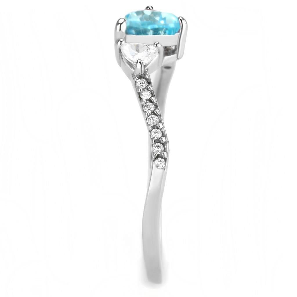 CJ384Q Wholesale Women's Stainless Steel AAA Grade CZ Multi Color Double Heart Ring