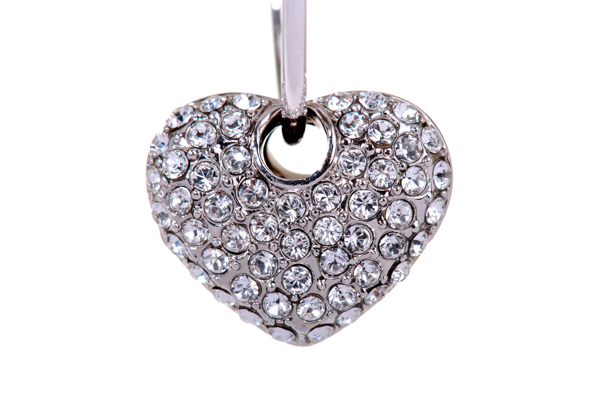 E7116 Swarovski Elements Crystal Heart Earring with Rhodium Plating