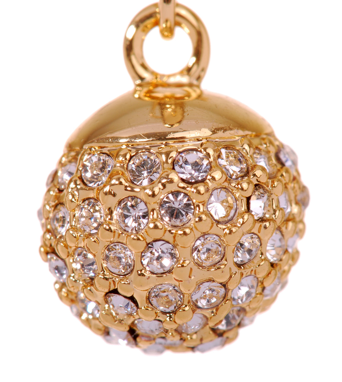 E7252 18K Gold Swarovski Elements Ball Earring Crystal