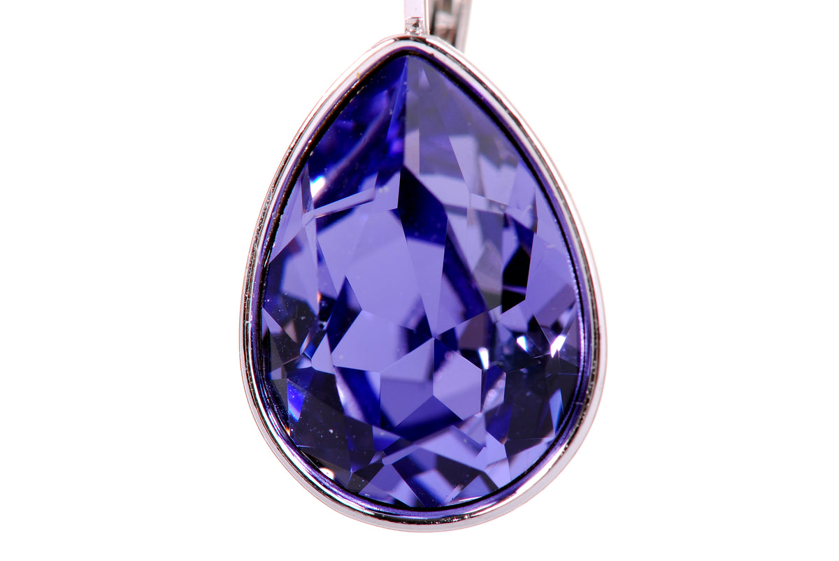 E7253 Amethyst Swarovski Elements Crystal Drop Earrings