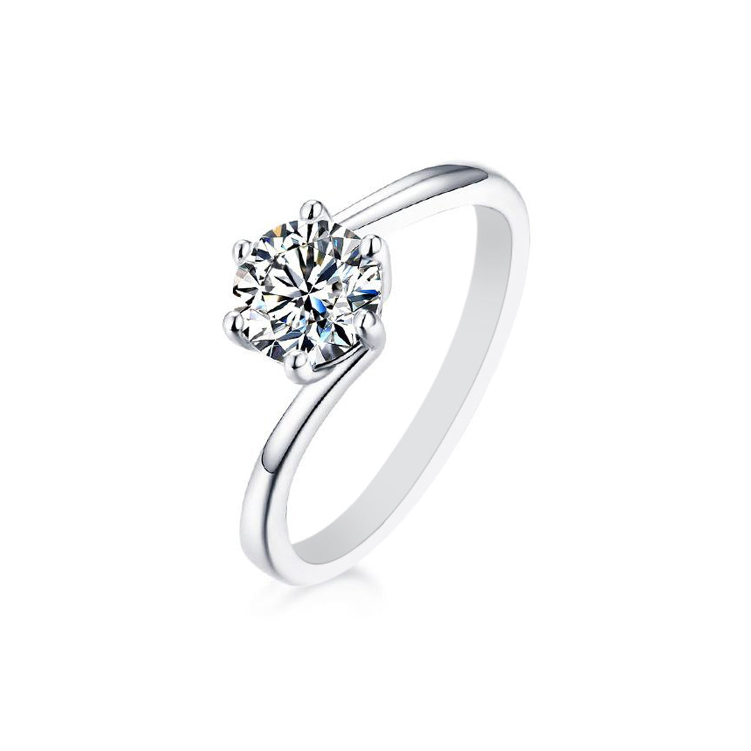 Wholesale Women&#39;s 1 CT Minimal Moissanite Ring in S925 Sterling Silver