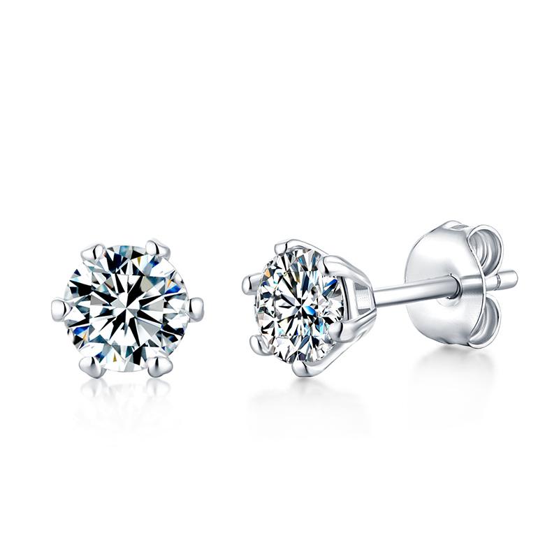 Wholesale Women's Moissanite 925 Sterling Silver Solitaire Earrings