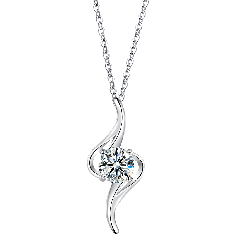Wholesale Women&#39;s Moissanite Necklace in 925 Sterling Silver