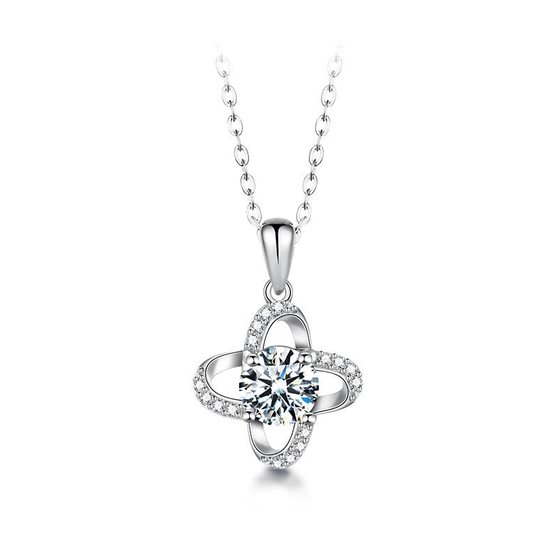 Wholesale Women&#39;s Moissanite 925 Sterling Silver Necklace