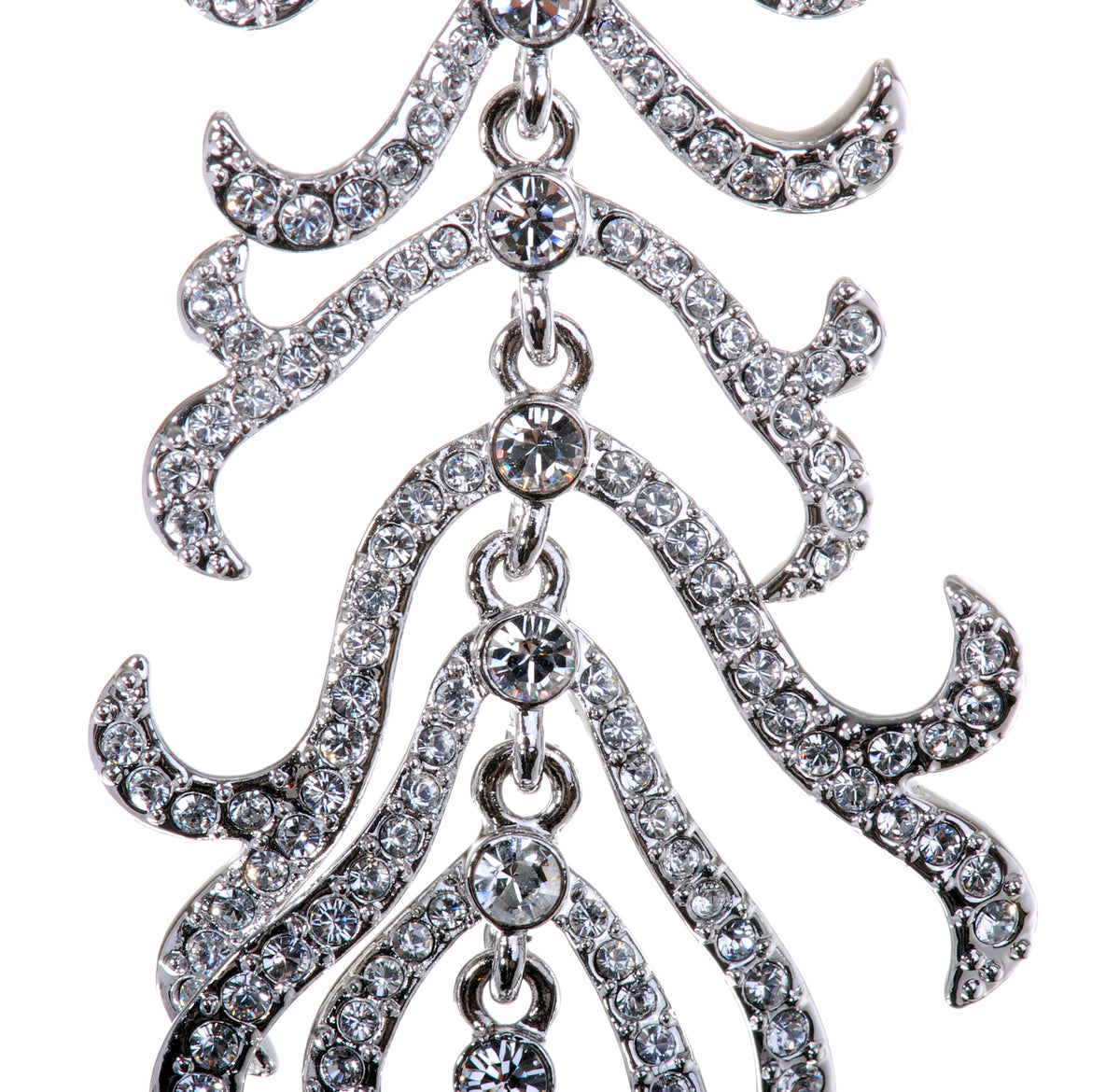 N7134 Rhodium Swarovski Elements Leaf Pendant Necklace