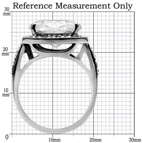 CJ010 Wholesale Women's Stainless Steel AAA Grade Clear Cubic Zirconia Oval Cut Engagement Ring
