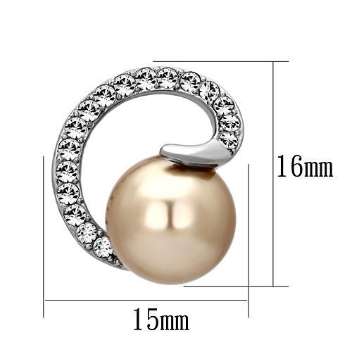 CJG2225 Wholesale Women's Stainless Steel High polished Synthetic Brown Earrings