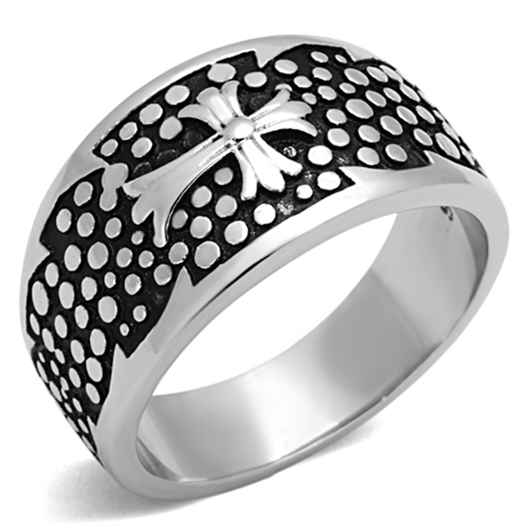 CJE1196 Men's Stainless Steel Epoxy Cross Ring