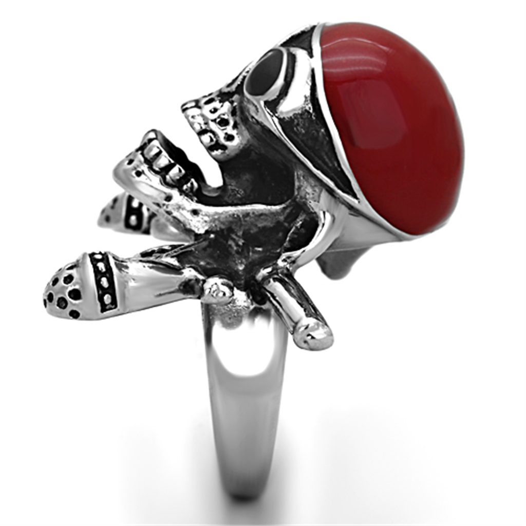 CJE1374 Stainless Steel Epoxy Pirate Skull Ring