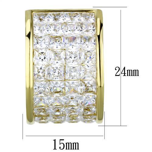 CJE1807 Wholesale Women's Stainless Steel IP Gold AAA Grade CZ Clear Earrings