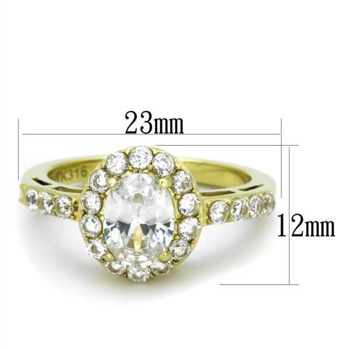 CJ1901 Wholesale Women's Stainless Steel IP Gold AAA Grade CZ Clear Ring
