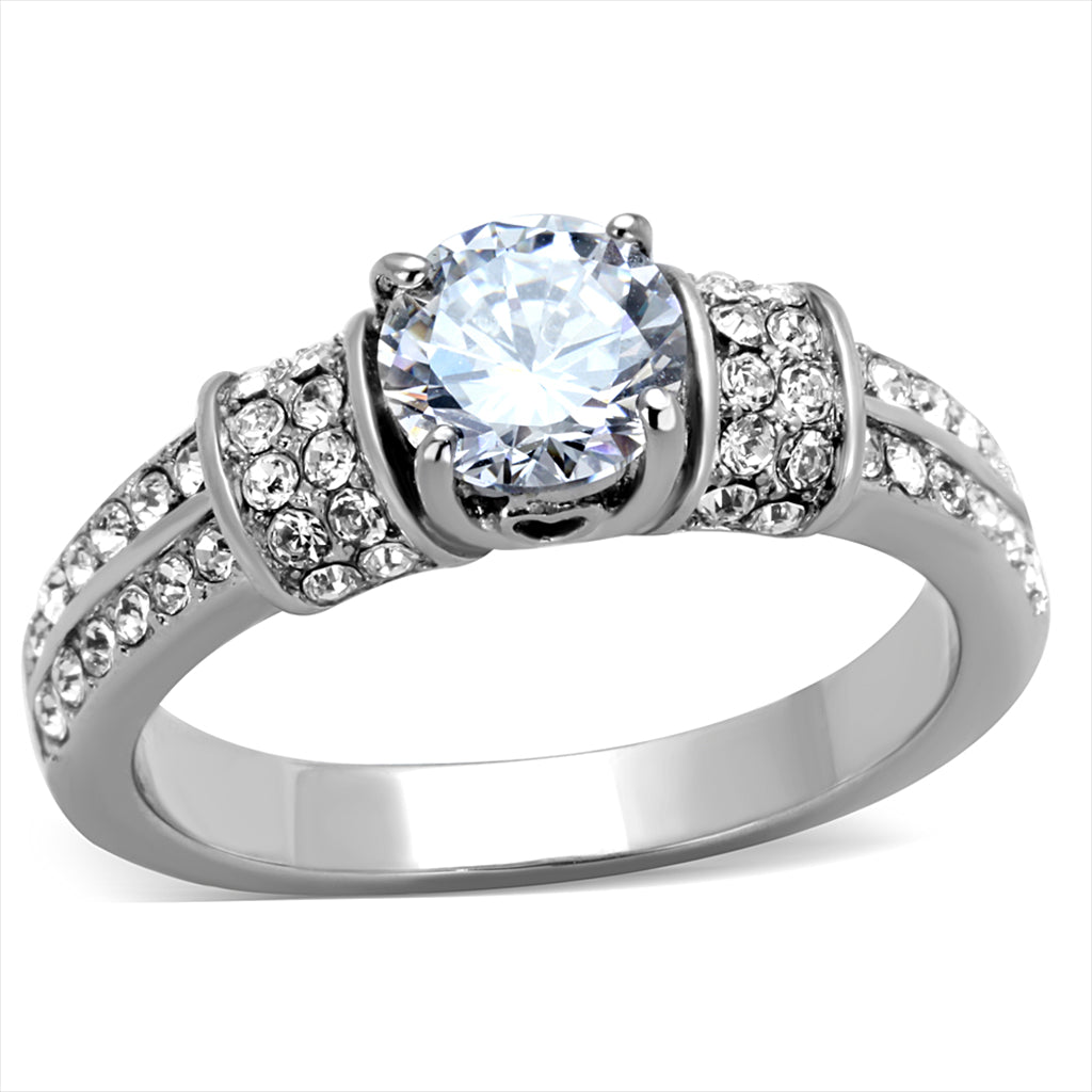 CJE1921 Women&#39;s Clear CZ Engagement Ring