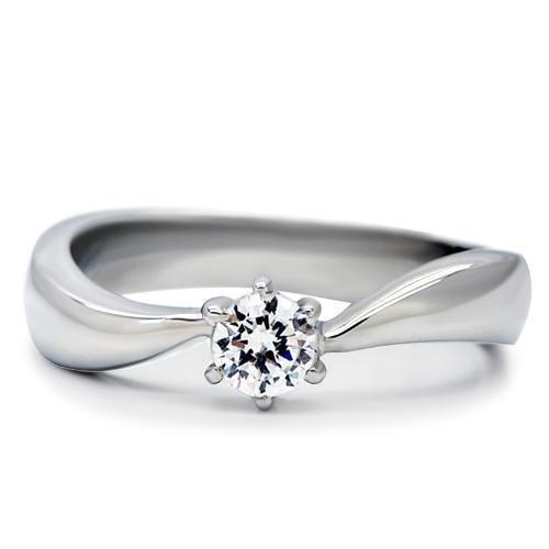 CJ201 Wholesale Women's Stainless Steel AAA Grade CZ Clear Ring