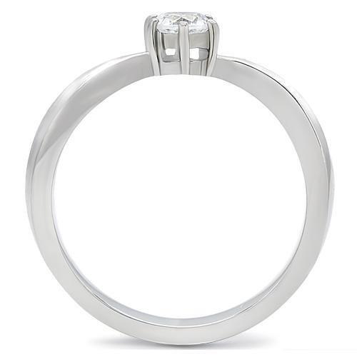 CJ201 Wholesale Women's Stainless Steel AAA Grade CZ Clear Ring