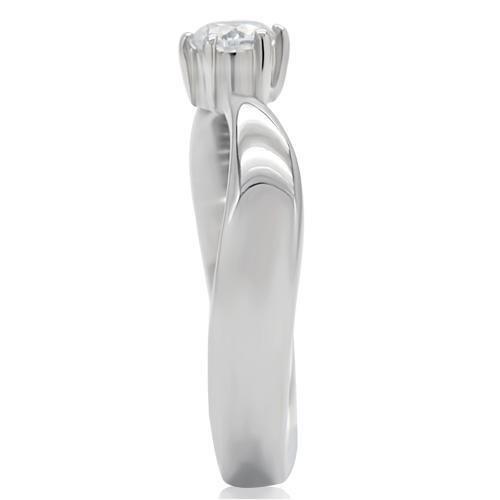 CJ201 Wholesale Women's Stainless Steel AAA Grade CZ Clear Ring