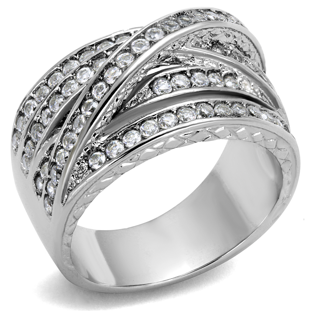 CJE2096 Cubic Zirconia Pave "X" Eternity Band