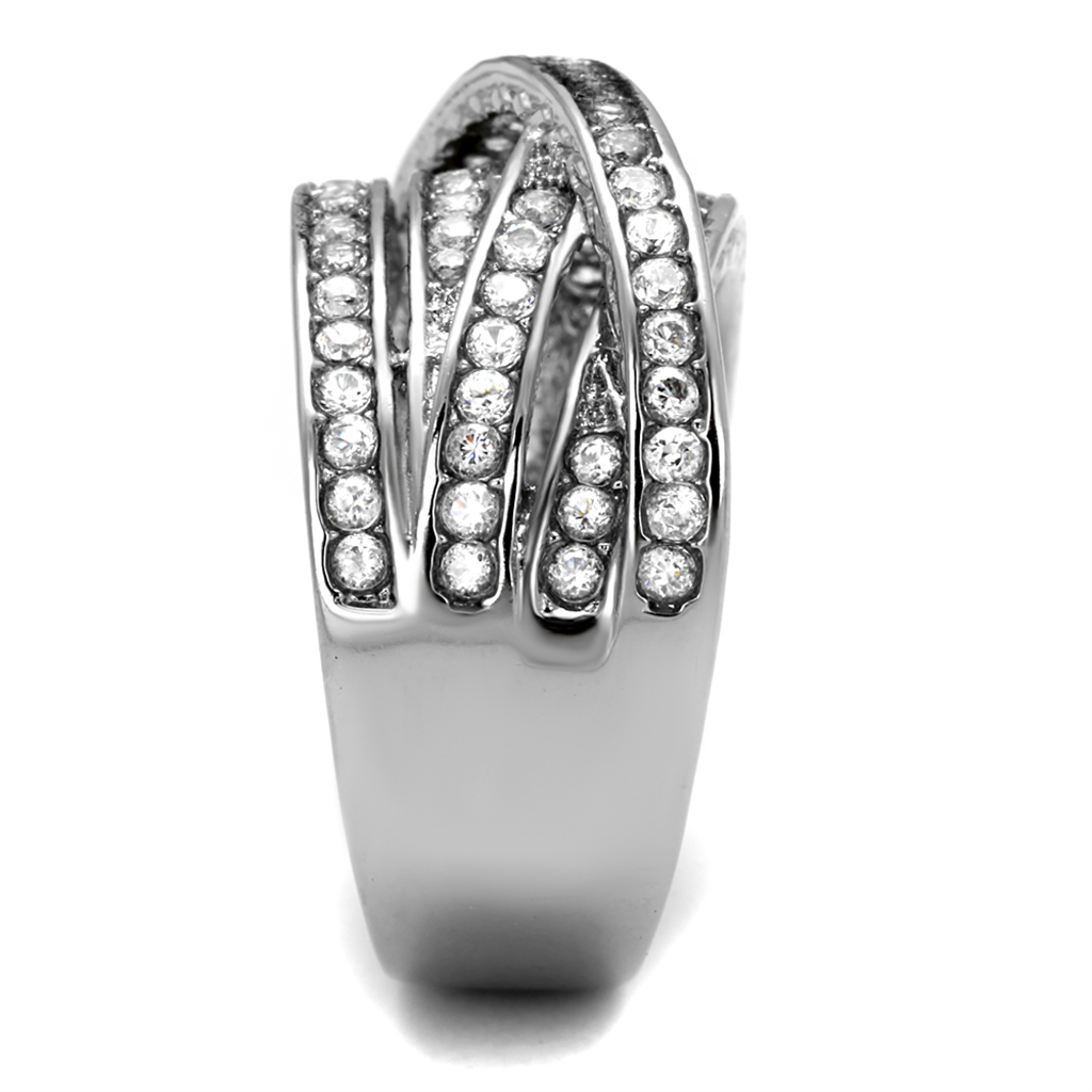CJE2096 Cubic Zirconia Pave "X" Eternity Band