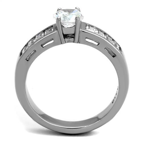 CJE2117 Wholesale Women&#39;s Stainless Steel AAA Grade CZ Clear Solitaire Minimal Ring