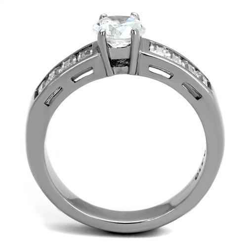 CJE2117 Wholesale Women's Stainless Steel AAA Grade CZ Clear Solitaire Minimal Ring