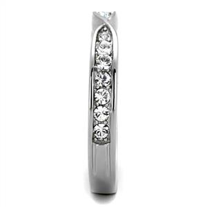 CJE2163 Wholesale Women's Stainless Steel Clear Top Grade Crystal Minimal Ring