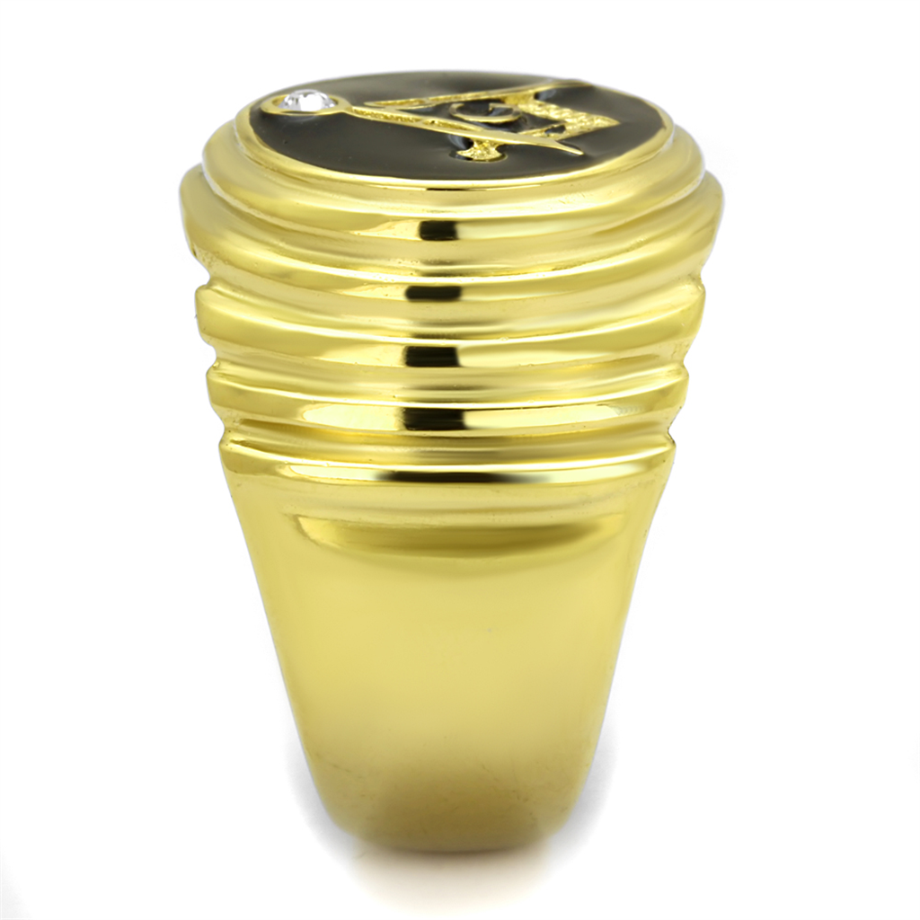 CJE2224 IP Gold Plated Men's Masonic Emblem Ring